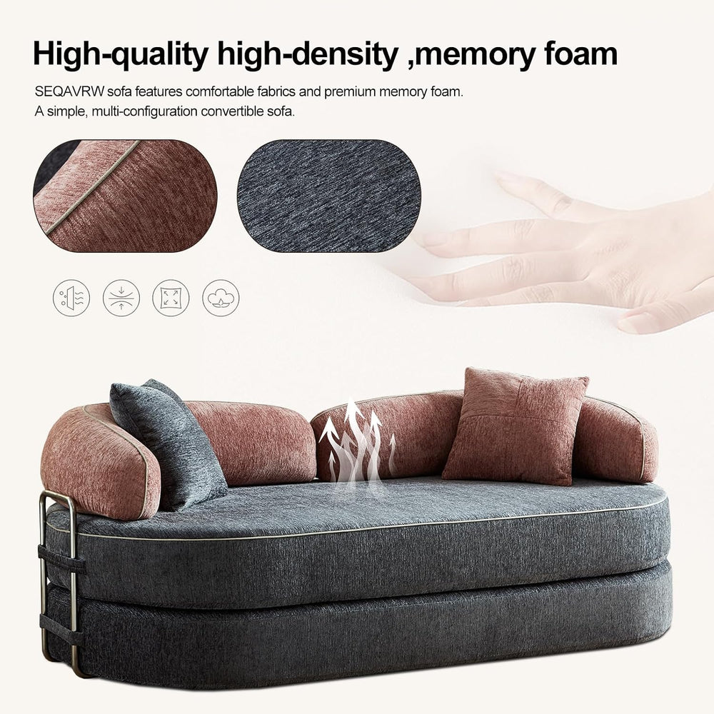 79" Queen Sleeper Sofa Bed, No Assembly Convertible Pull Out Futon Couch