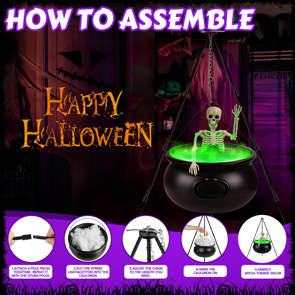 Halloween Decorations Outdoor, 12.6โ Large Witches Cauldron Kettle on Tripod ...