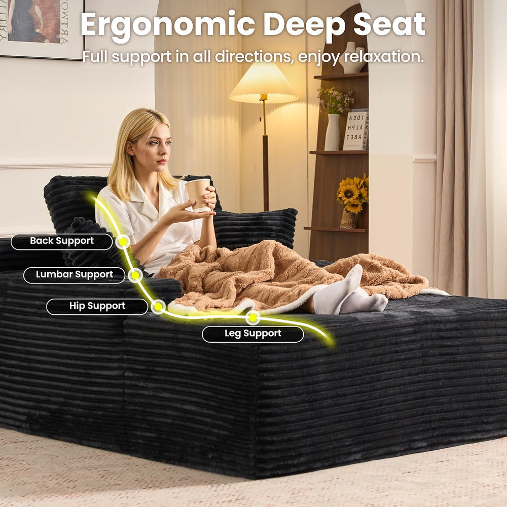 ovios 67'' Chaise Lounge Chair Indoor, Oversized Upholstered Boneless...
