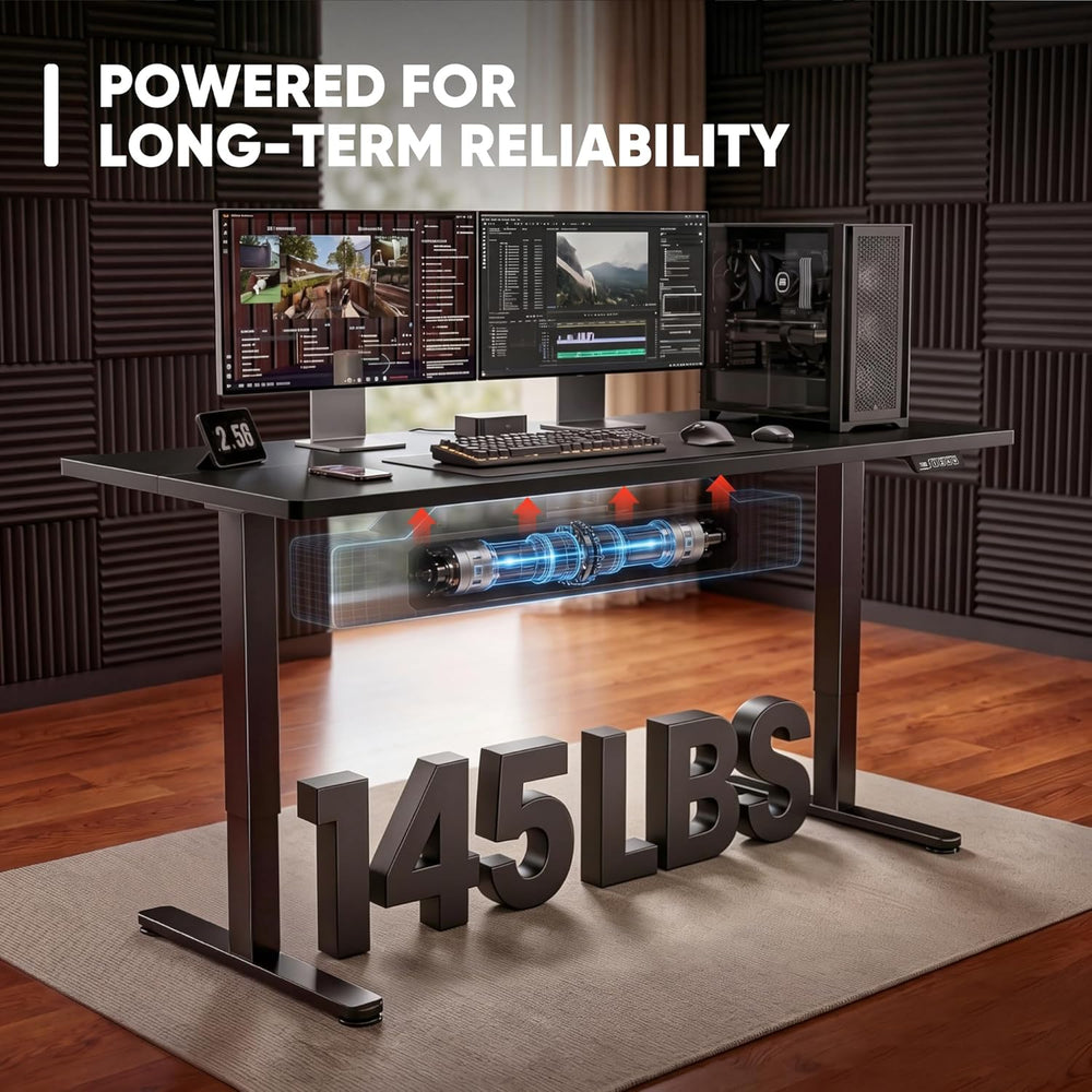 Furmax 55 x 24 Inches Electric Height Adjustable Standing Desk Large Sit Stan...