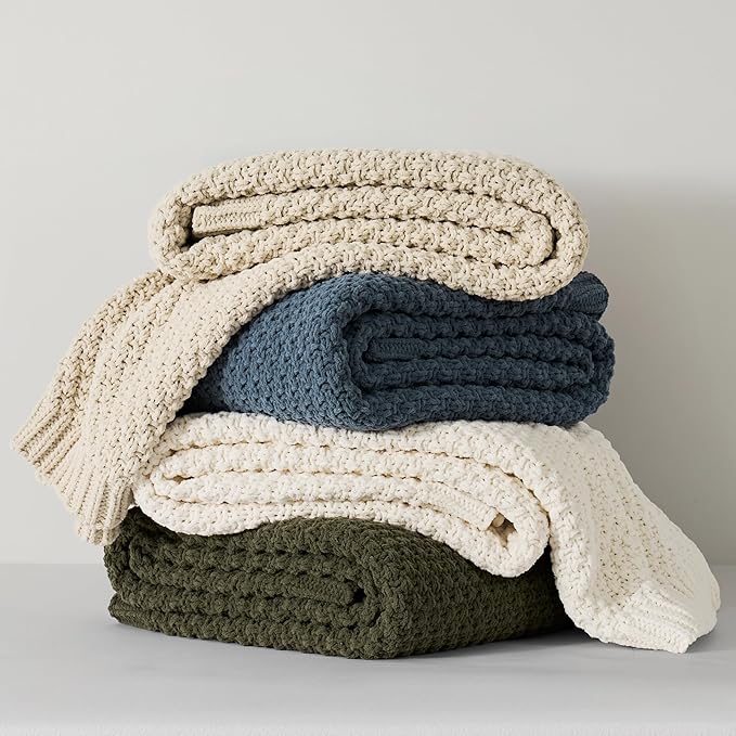 EVERGRACEHOME Chunky Chenille Knit Throw Blanket