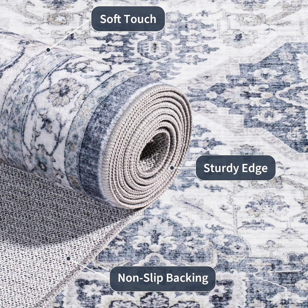 UKISS Washable Runner Rug ,2x6 Non-Slip Soft Boho Vintage Hallway Runner Rugs...