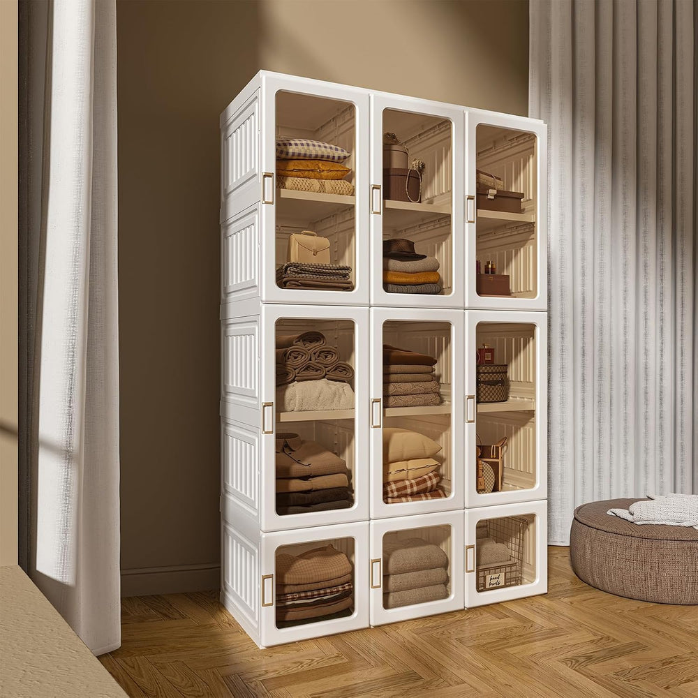 ANTBOX Portable Wardrobe Closet Storage Organizer for Clothes,Transparent Doo...
