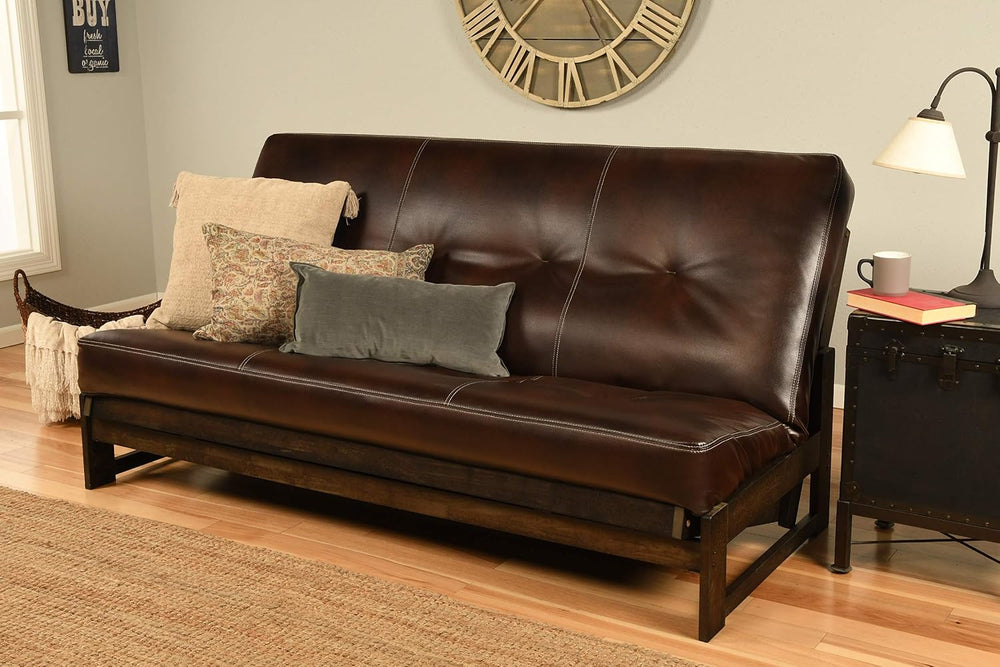 Kodiak Furniture Aspen Futon Set with Reclaim Mocha Finish, Oregon Trail Java...