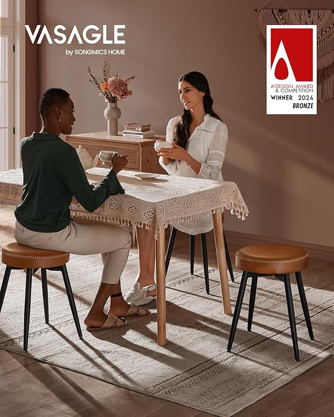 VASAGLE EKHO Collection - Dining Chairs Stools Set of 4, Upholstered Kitchen ...