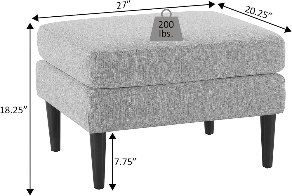 Convenience Concepts Designs4Comfort Marlow Ottoman 27" - Mid-Century Mo...