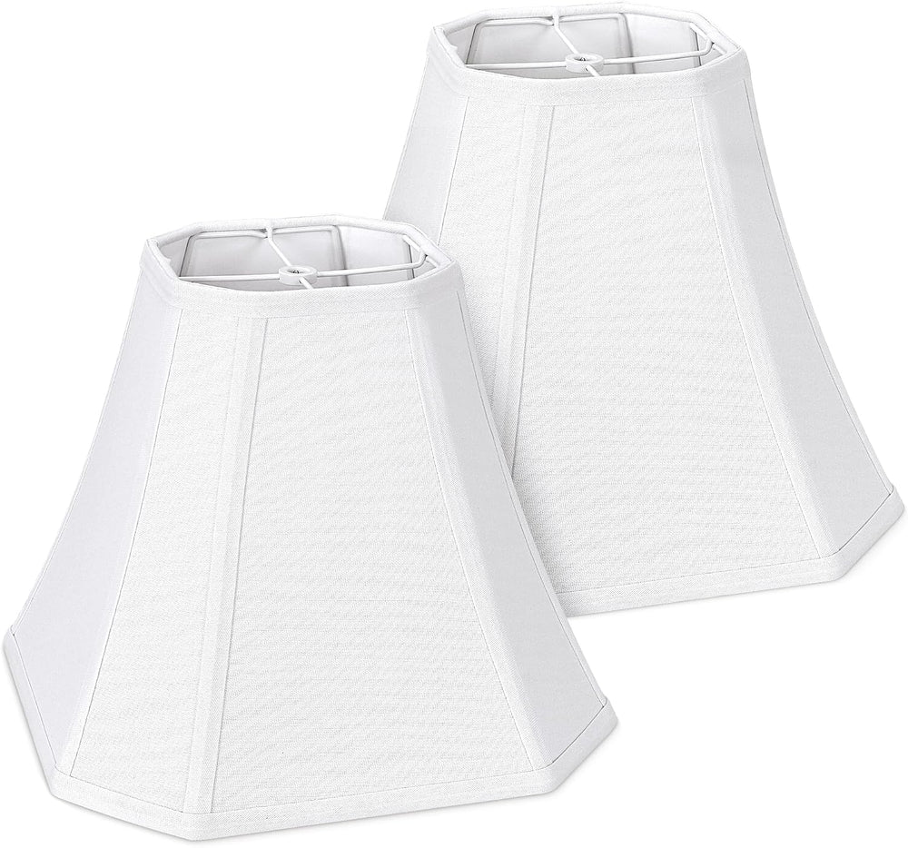 Lamp Shades Set of 2, White Medium Lampshades (6.5"x13"x10.8")...