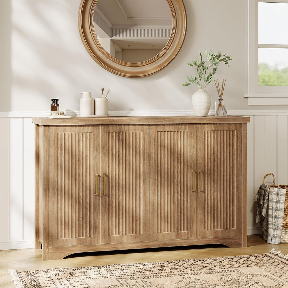 Memobarco Fluted Buffet Cabinet with Storage Accent Sideboard,Modern Credenza...