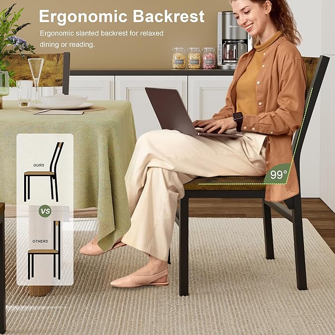 Feonase Dining Chairs Set of 6, Modern Kitchen Chairs with Ergonomic Backrest...