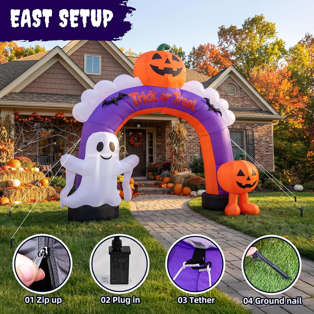 10.5FT Halloween Inflatables Pumpkin Archway for Outdoor Decorations