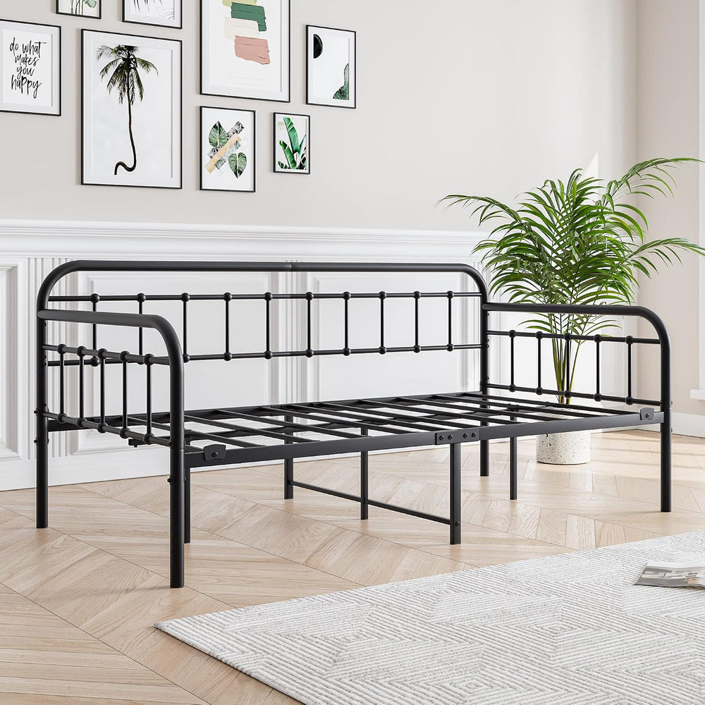 Metal Daybed Frame Twin Size, Black