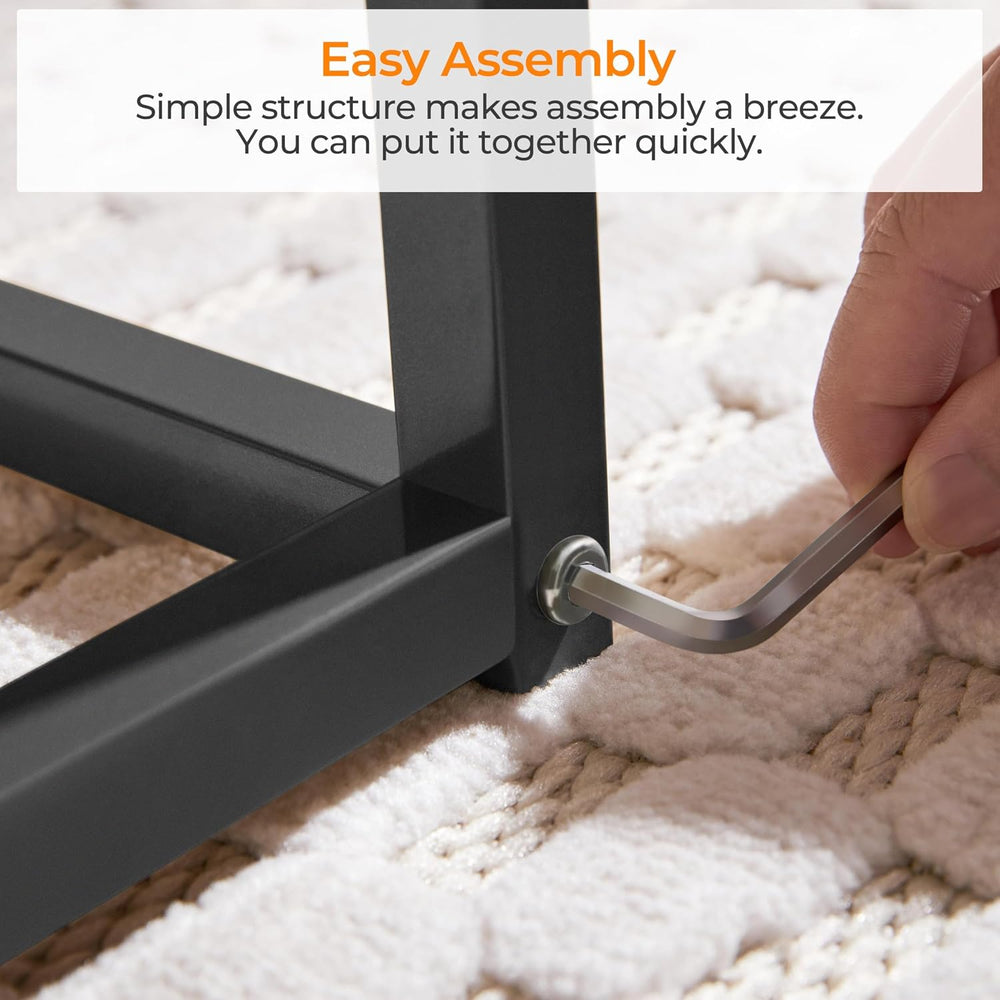Yaheetech Glass Coffee Table for Living Room, 42" with Storage Shelf, Black