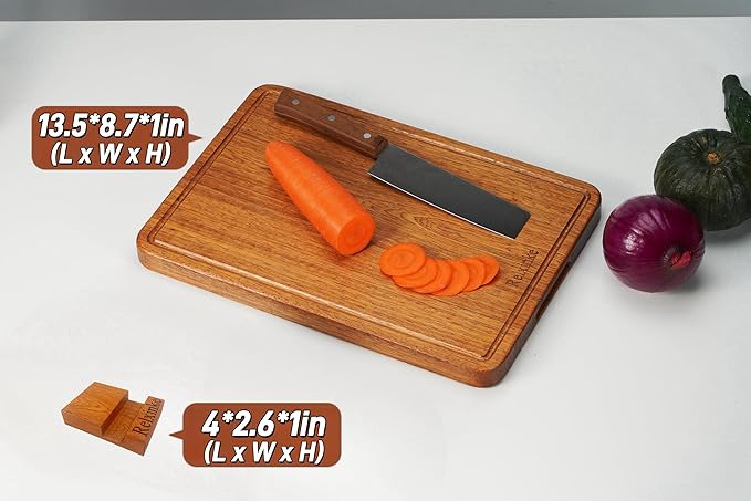 Solid Teak Wood Cutting Board One Piece Non Glued Thick Crack Resistant Wooden