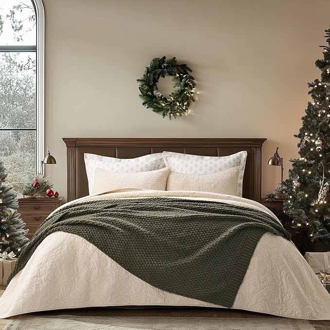 EVERGRACEHOME Chunky Chenille Knit Throw Blanket