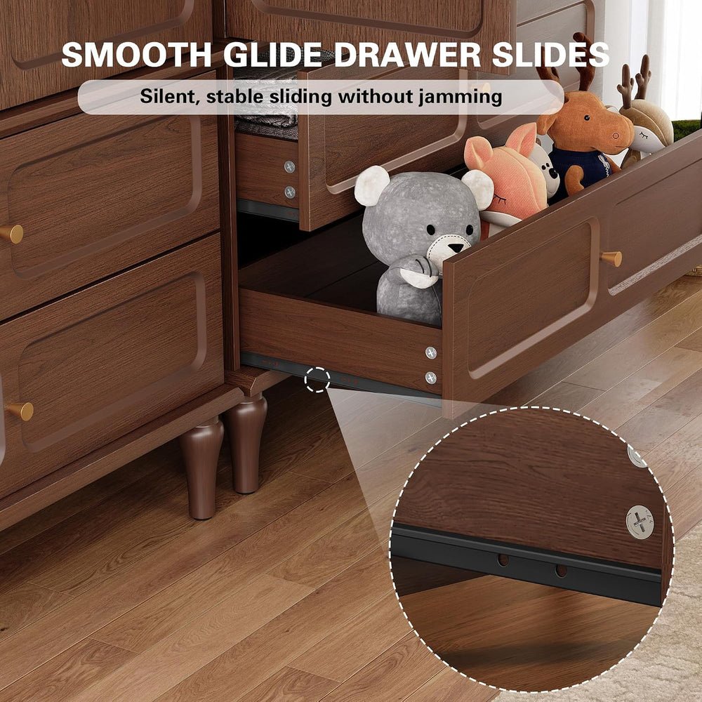 HLR 71" Wardrobe Closet Mid-Century Modern Style,Brown
