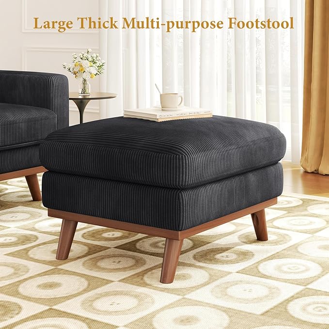 Vesgantti Large Ottoman for Modular Sofa, 29.5" Corduroy Ottoman with Sp...