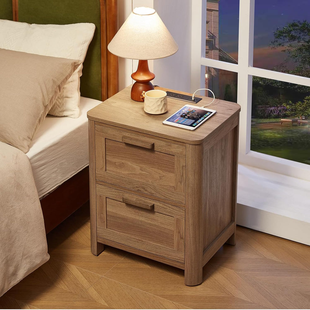 Joaxswe Farmhouse Dresser and Nightstand Sets 3 Piece, Brown