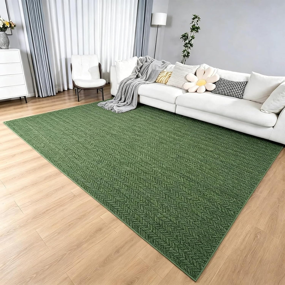 Eleisa 5x7 Area Rug, 5x7 Rectangular Farmhouse Home Decor Carpet, Green