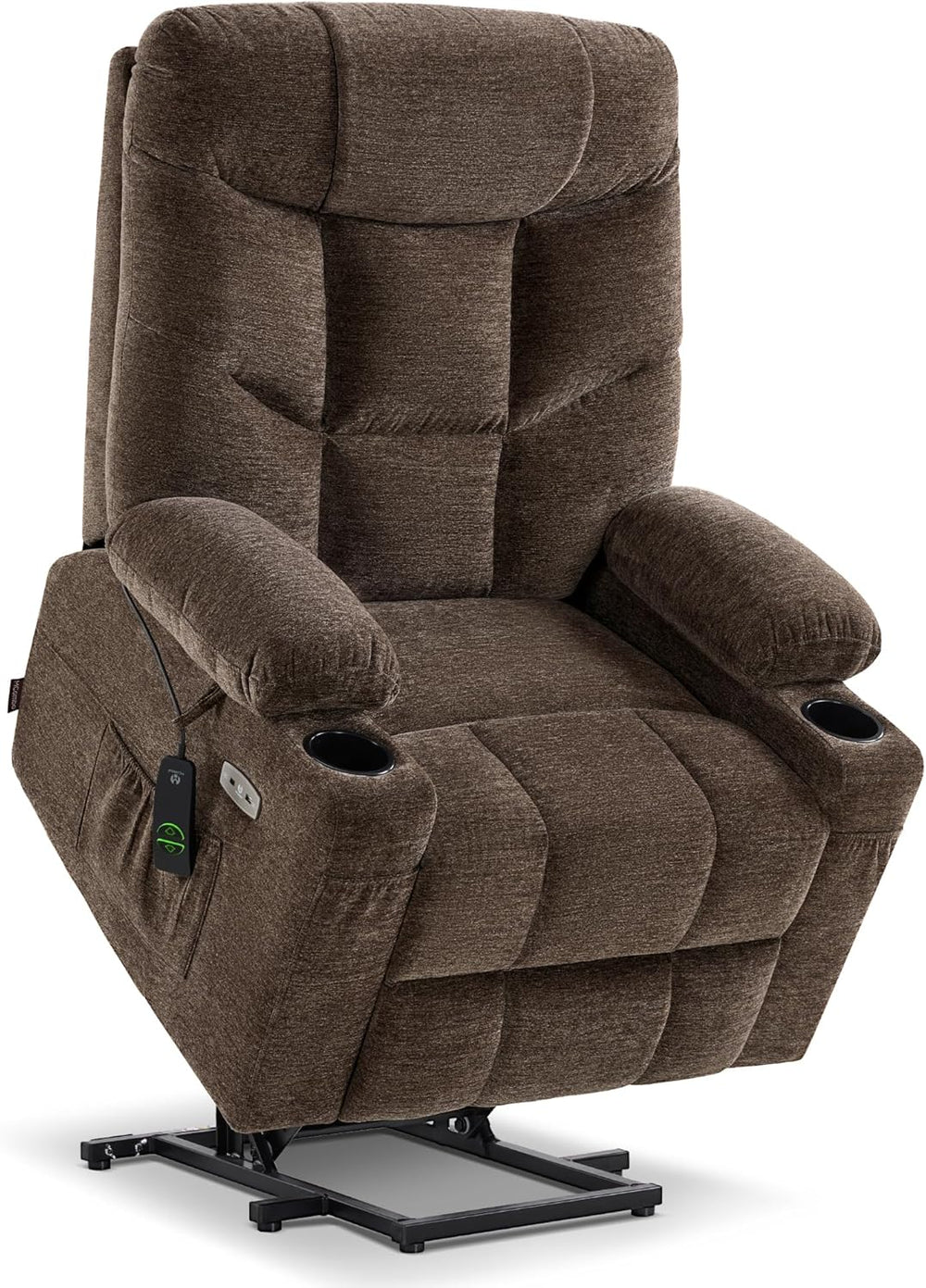 MCombo Power Lift Recliner Chair for Elderly, Fabric 7283 (Brown, Large) | Ex...