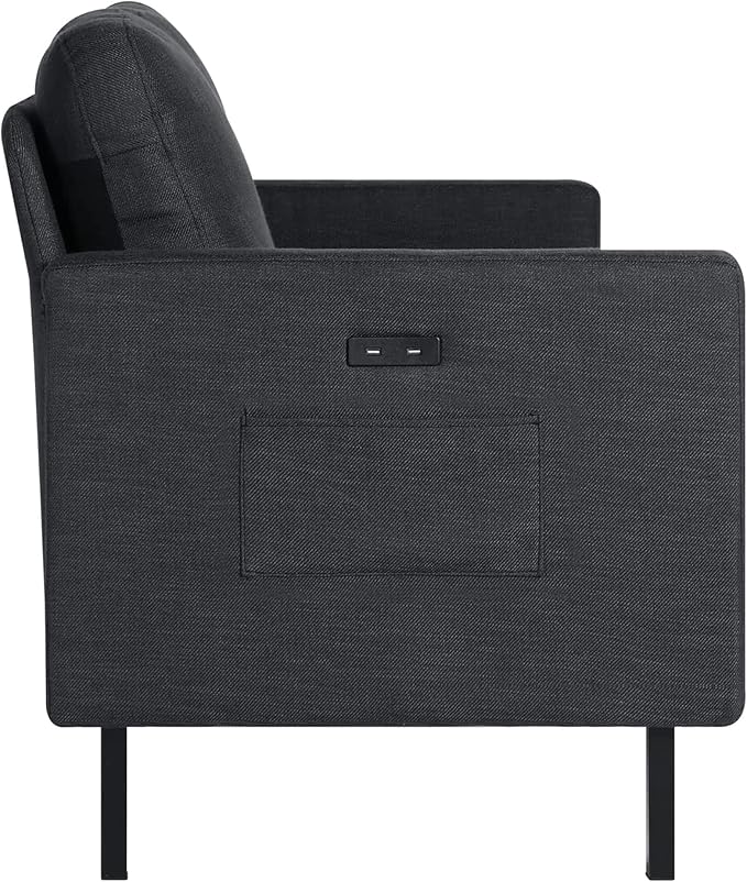 STHOUYN 56" W Fabric Loveseat Sofa with 2 USB, Small Couches for Living ...
