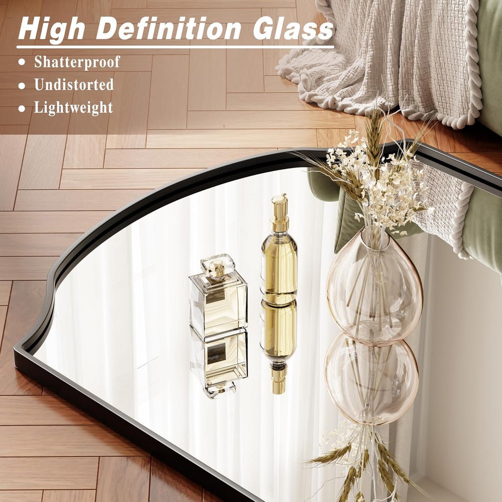 Wave Curved Top Arched Mirror Full Length, 71"x32" Large Mirror