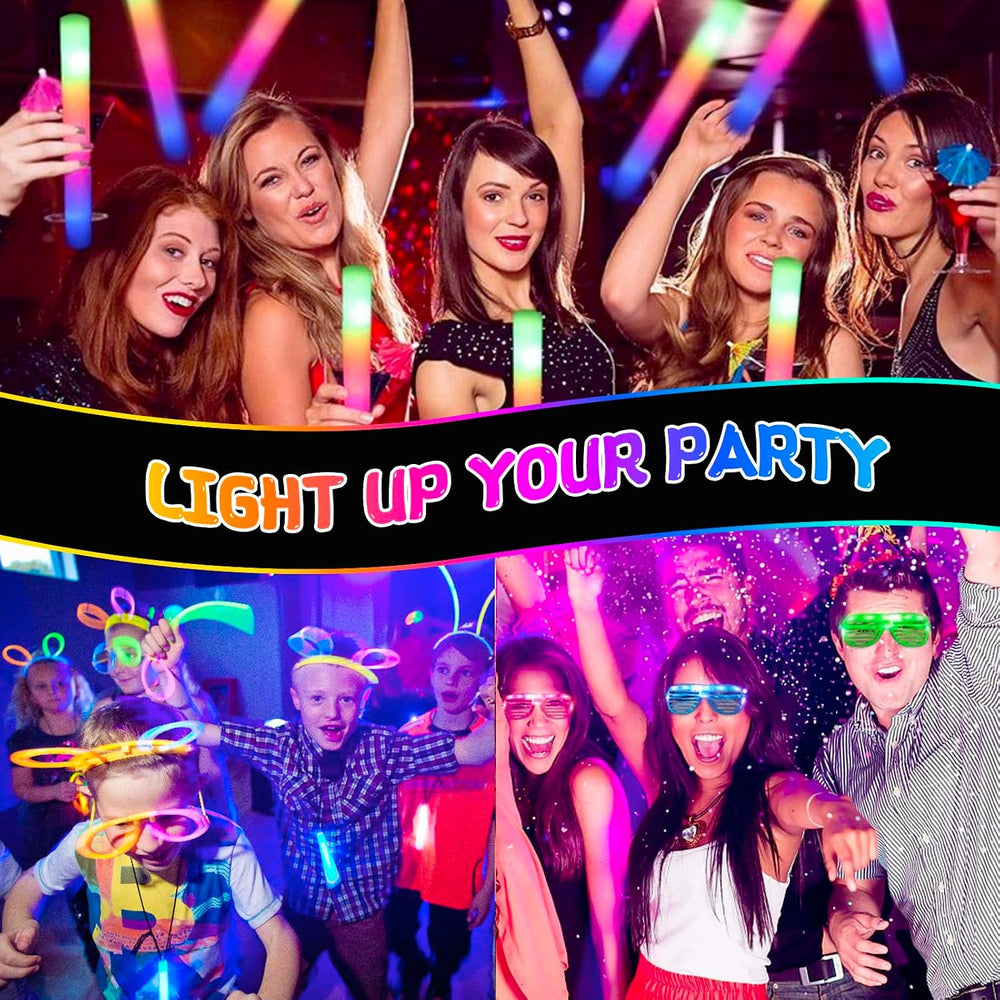 248PCS Glow in the Dark Party Supplies, Party Pack Bulk , 16PCS Foam Glow Sti...