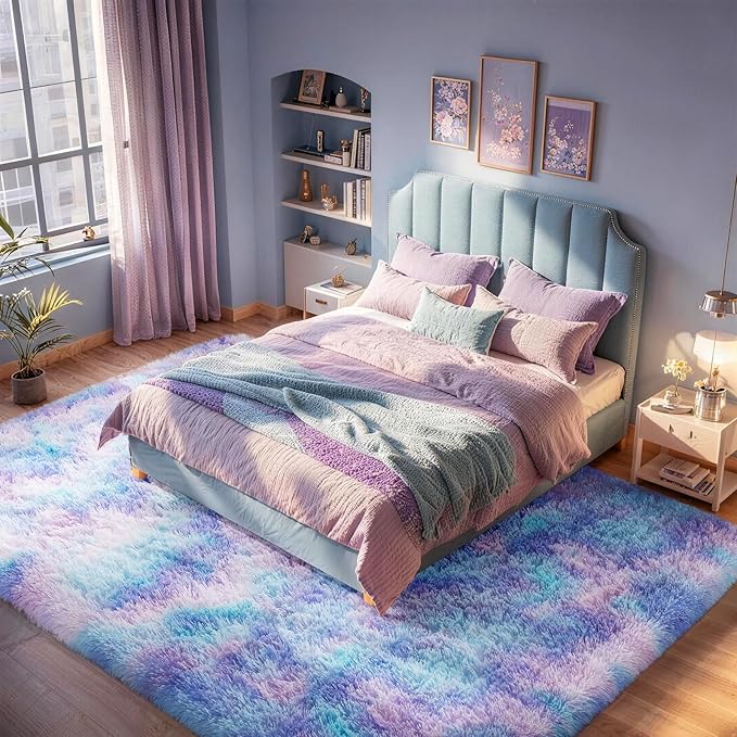 Ophanie Rainbow Purple Mermaid Rugs