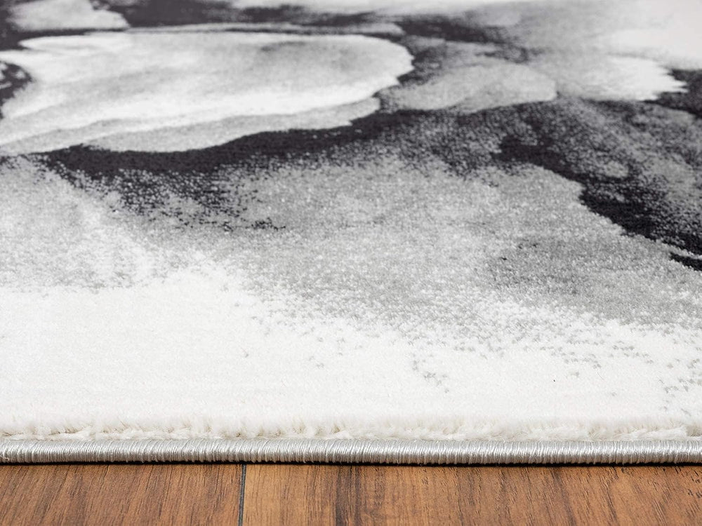 Abani Rugs Modern 5'3"x7'6" Black & White Floral Swirl ...