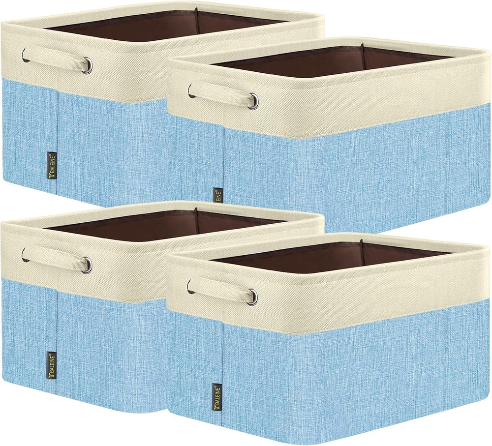 BALEINE 4 Pack Fabric Closet Storage Bins