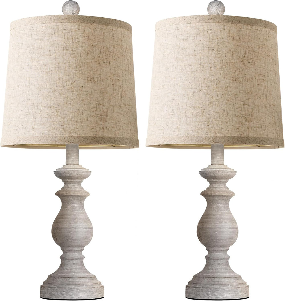 PARTPHONER Traditional Table Lamp Set of 2, Rustic Farmhouse Table Lamps for ...