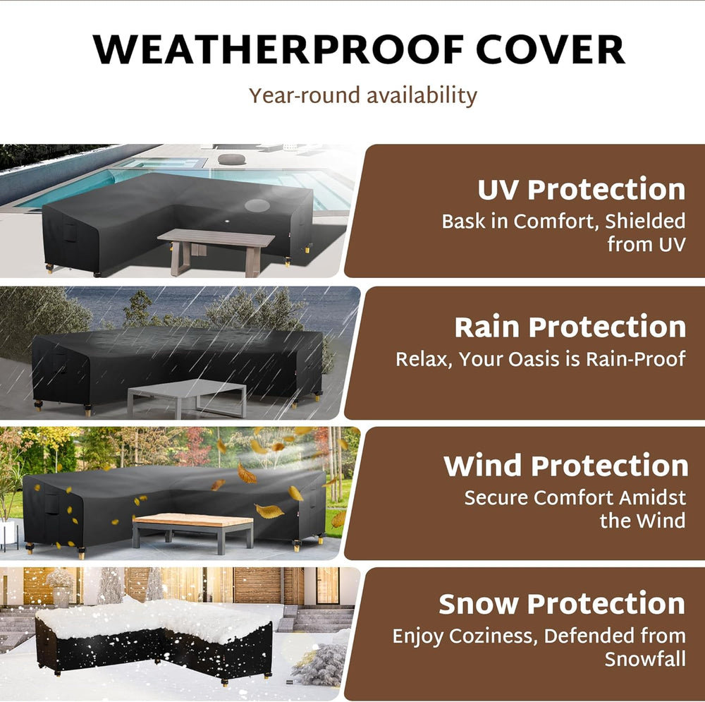 iBirdie Outdoor Sectional Cover fit 80 x 80 inch L-Shaped Couch Sofa