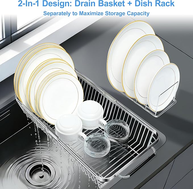 Dish Drying Rack Over The Sink, Stainless Steel Dish Racks