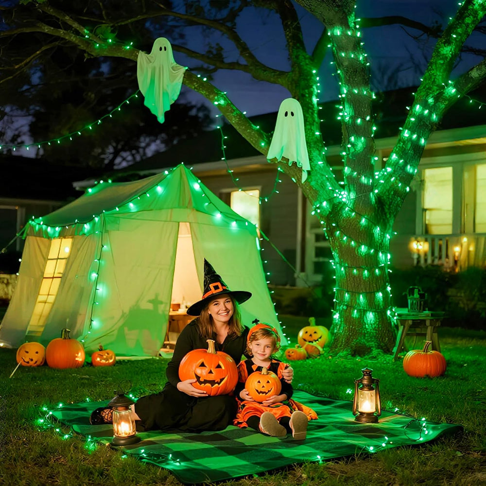 JMEXSUSS 500 LED Green Halloween Lights, 173ft Christmas Lights Plug in