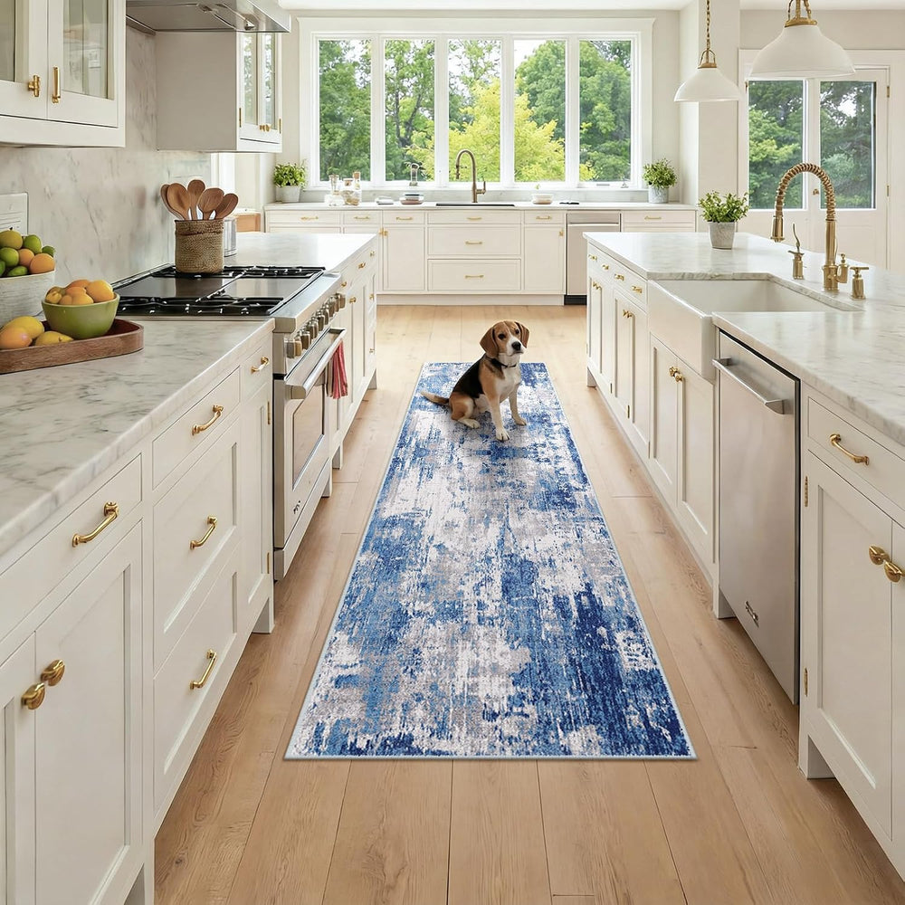Washable Area Rugs 2x7 Non-Slip Modern Abstract Soft