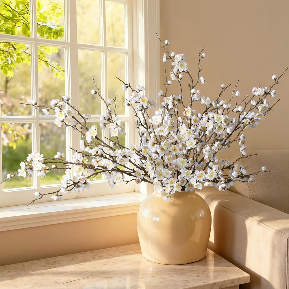 florisso 6 PCS Artificial Cherry Blossom Branches Spring Indoor Decoration, F...