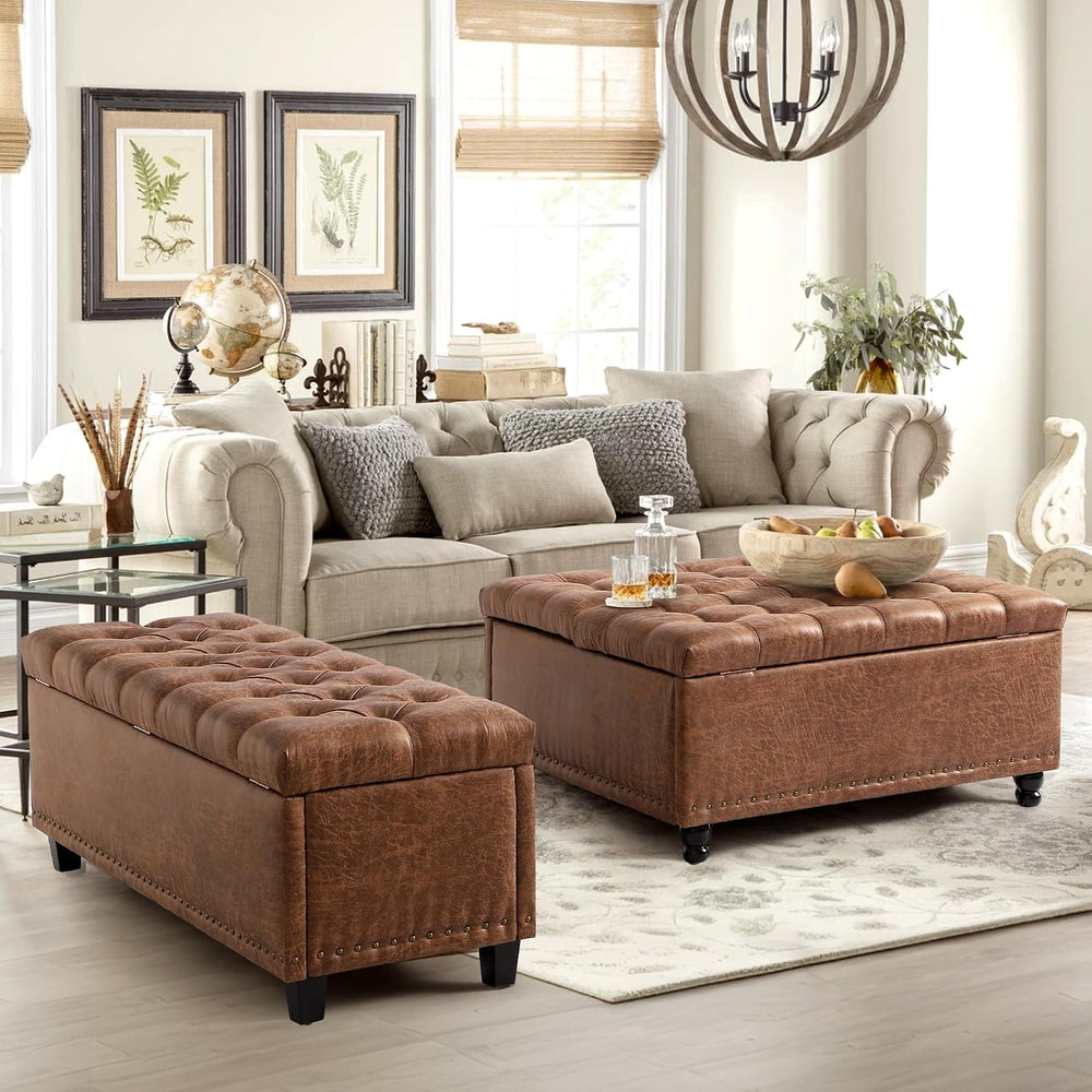 Grepatio Storage Ottoman Bench for Bedroom - 51" Tufted End of Bed Stora...