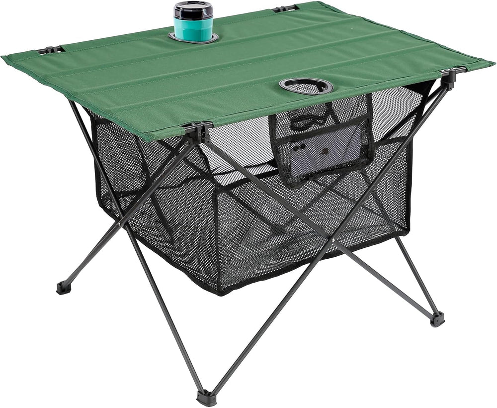 Lightweight Camping Table - Portable Folding Beach Side Table w/2 Cup Holders...