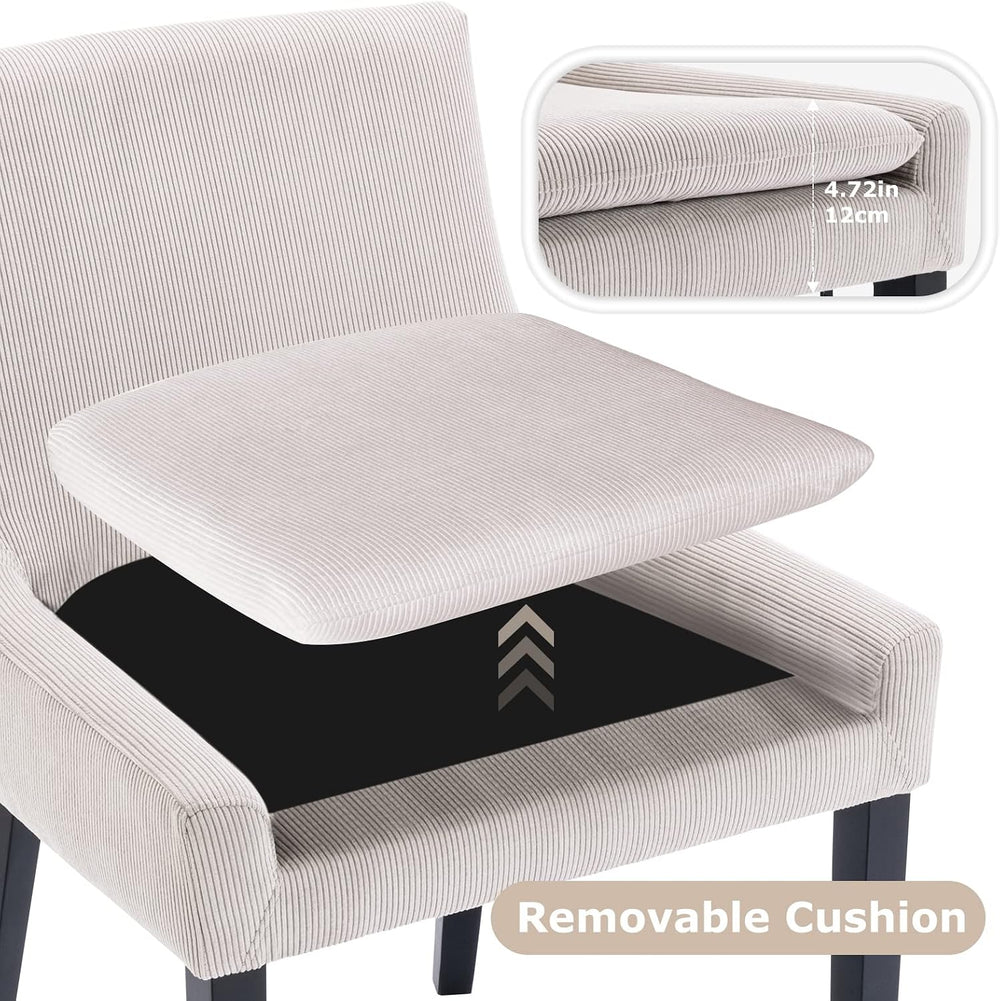 MALOL Upholstered Dining Chairs Set of 4, Mid-Back Kitchen Room Chair with Wo...