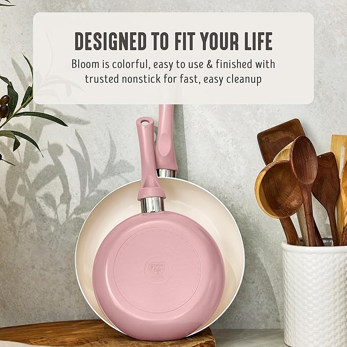 GreenLife 2-Piece Nonstick Frying Pan Set, 8” & 10” Skillets, Non-Toxic C...