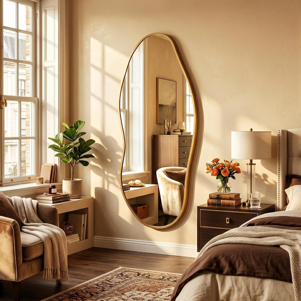 Irregular Full Length Mirror -Gold Mirrors for Wall Home Decor 55"x 23&q...