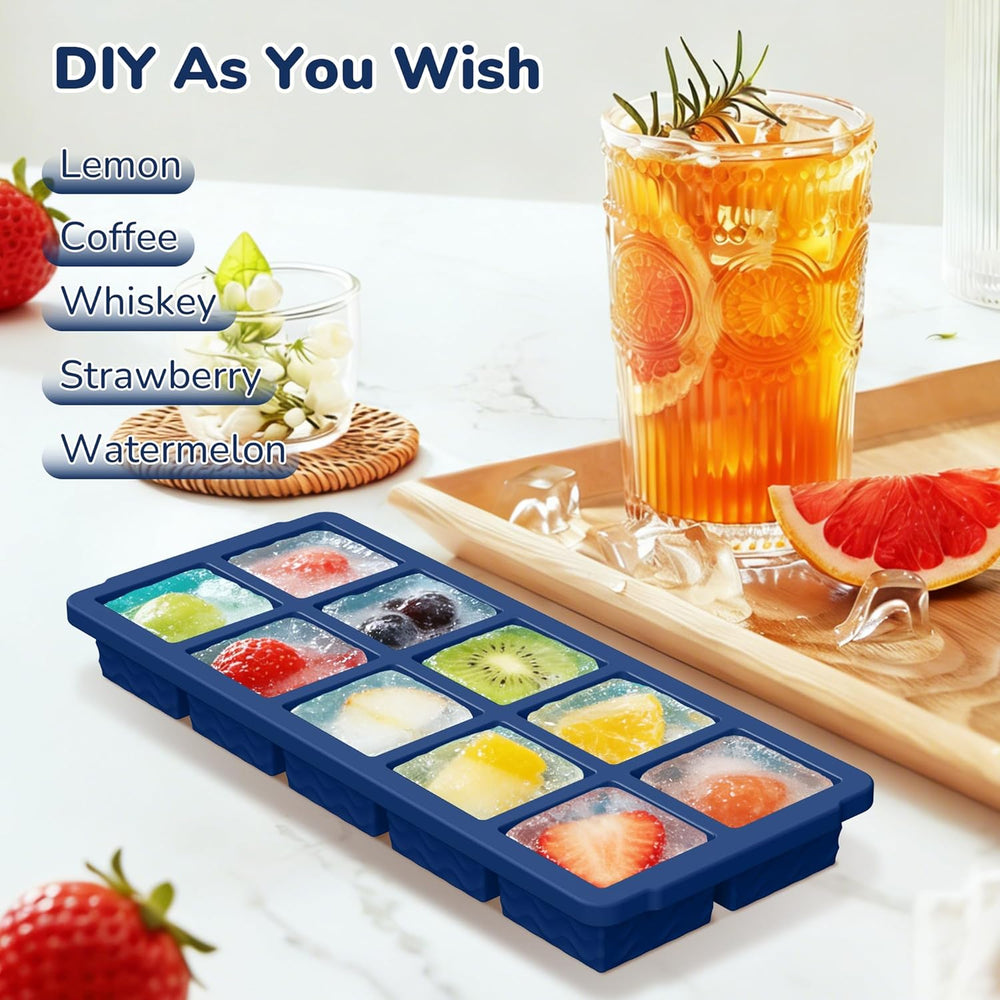 Silicone Freezer Trays with Lid (4-Pack), 1-Cup, 2-Cup, 1/2-Cup & 2-Tbsp ...
