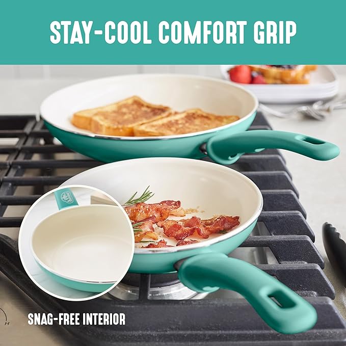 GreenLife 8 Piece Nonstick Cookware Set, Non-Toxic PFAS-Free Ceramic Pots &am...
