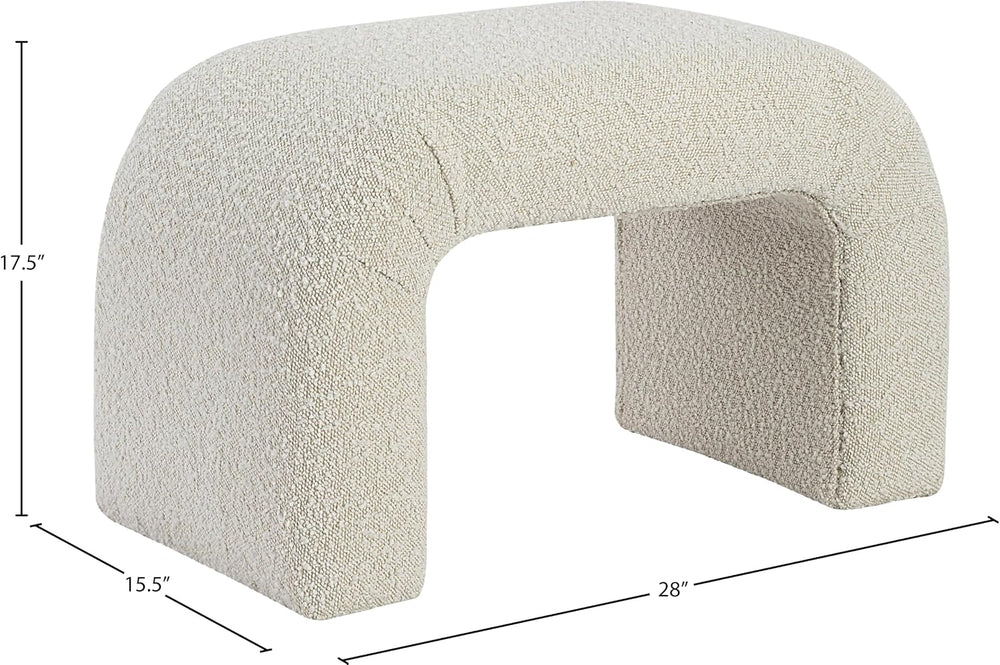 Meridian Furniture 169Cream Niagara Collection Modern | Contemporary Boucle F...