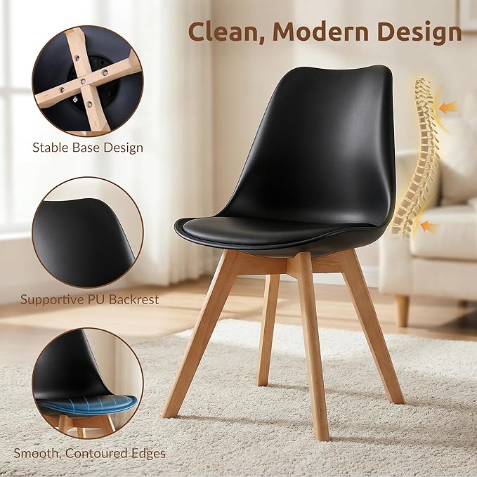 Dining Chairs Set of 8, Modern Upholstered Dining Room Chairs with PU Leather...