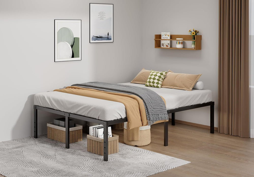 Metal Bed Frame Full Size 18 Inch Platform Bed Frames with Underbed Storage