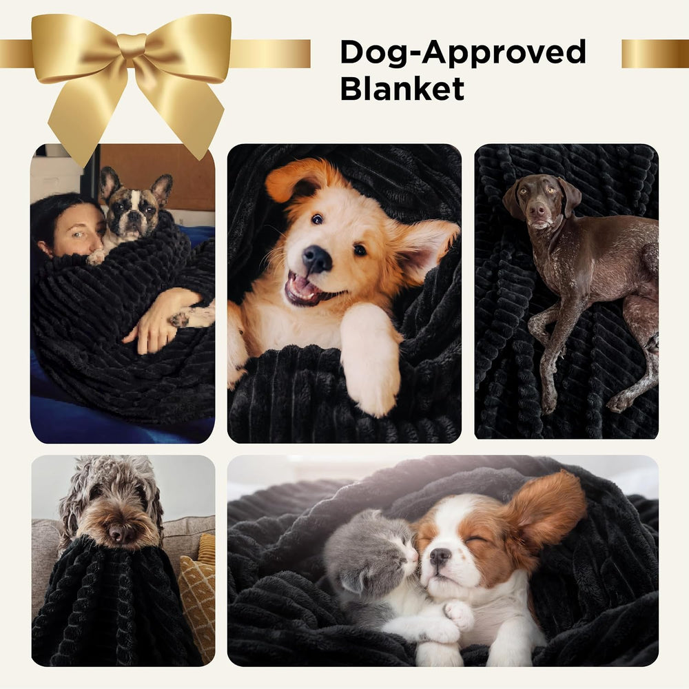 Bedsure Soft Full Size Fleece Blankets for Bed Black 84"x90"