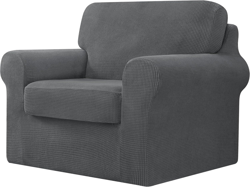 CHUN YI 3 Piece Stretch Armchair Sofa Cover, 1 Seater Couch Slipcover with On...