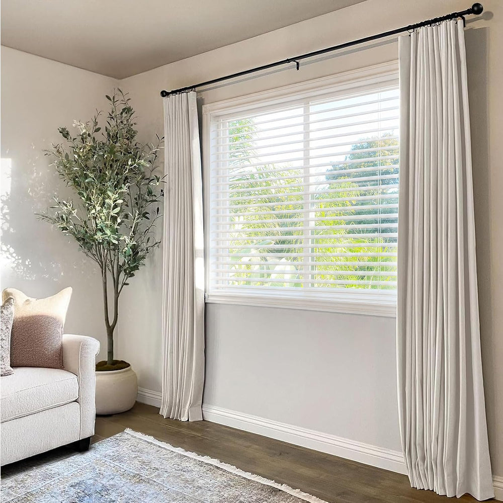 INOVADAY 100% Black Out Curtains 96 Inch Long Blackout Curtains for Bedroom