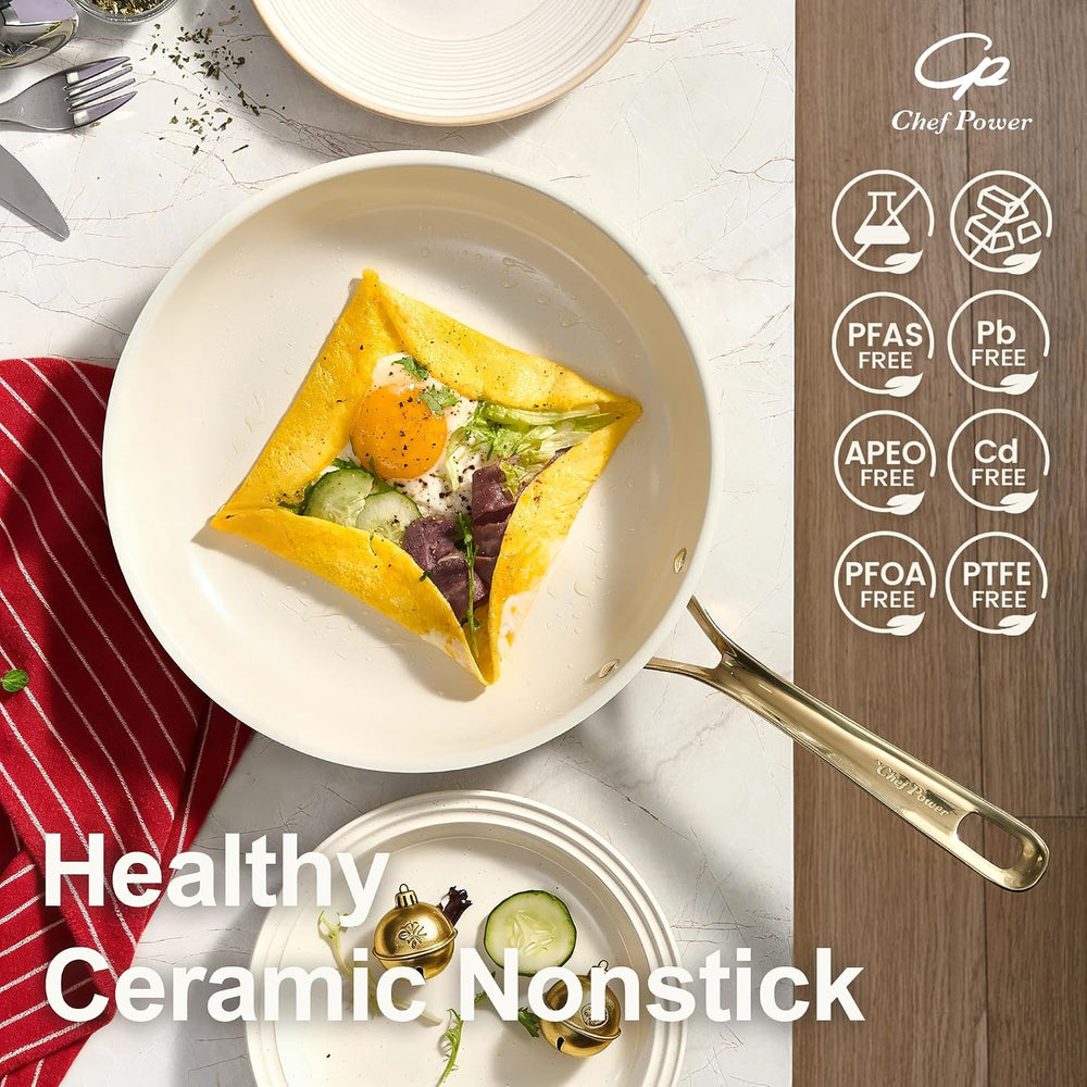 Ceramic Frying Pan 5Pcs, Non Stick Skillet 8/9/11 Inch