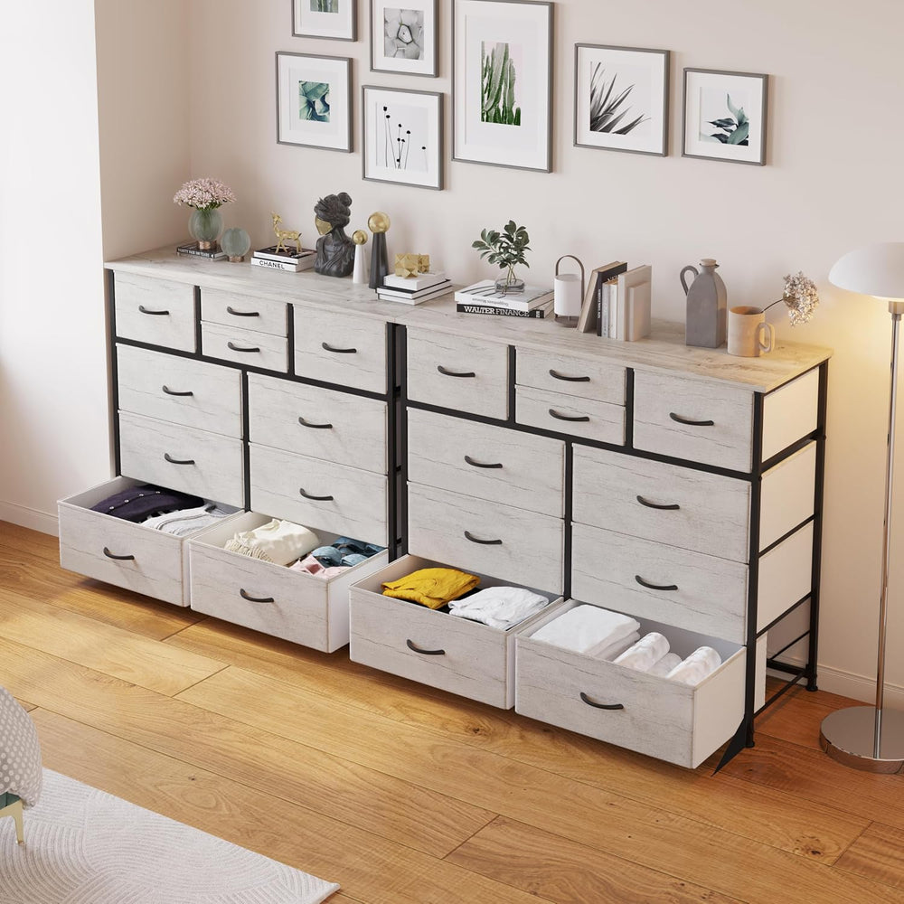 LUMTOK 10 Drawers Dresser for Bedroom,Chest of Drawers for Closets,Greige